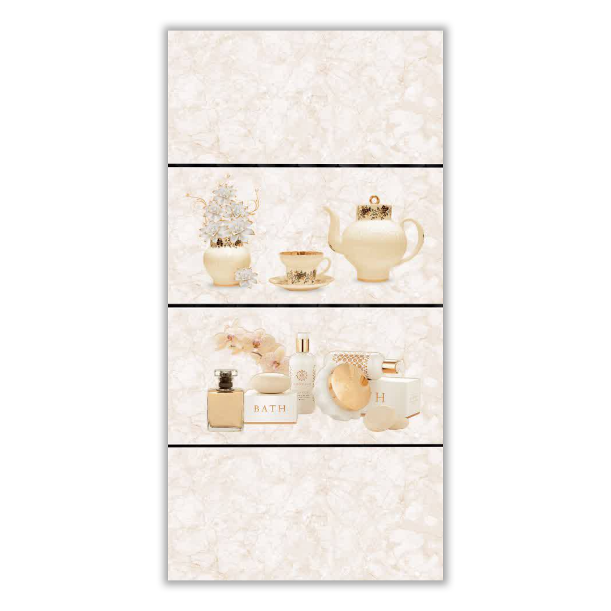 Afroz Cream - 30x60 cm, Whitebody, 9.5, ‌BIIa (3-6%), Glossy